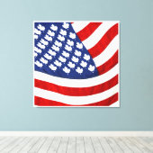 Kanadische/Amerikanische Waving Flag Leinwanddruck (Insitu (Holzboden))