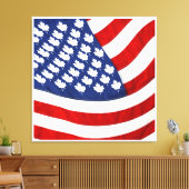 Kanadische/Amerikanische Waving Flag Leinwanddruck (Insitu (Wohnzimmer))