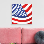 Kanadische/Amerikanische Waving Flag Leinwanddruck (Insitu (Wohnzimmer))