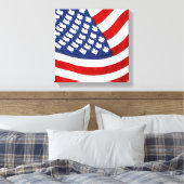 Kanadische/Amerikanische Waving Flag Leinwanddruck (Insitu (Schlafzimmer))