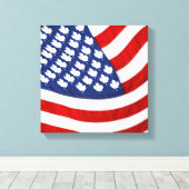 Kanadische/Amerikanische Waving Flag Leinwanddruck (Insitu (Holzboden))