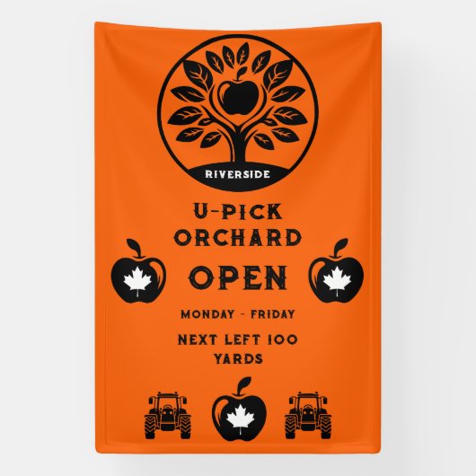 kanadische Apfelfarm U- Pick Promotions Banner (Vertikal)