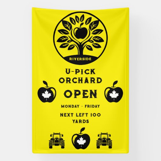 kanadische Apfelfarm U- Pick Promotions Banner (Vertikal)