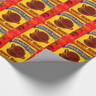 Kanadische Beauty-Bohnen-Etikett der 1930er Jahre Geschenkpapier