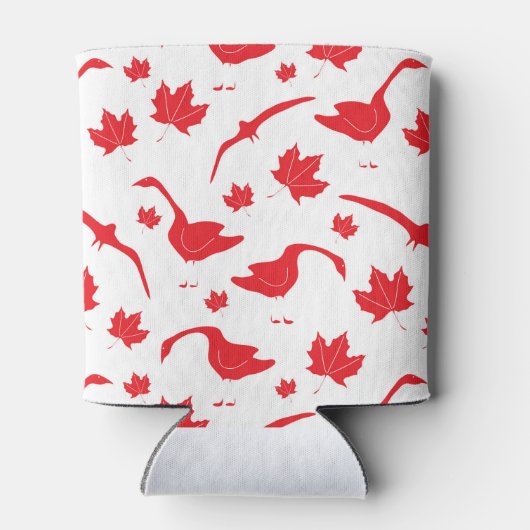 Kanadische Blätter Gänse und Ahorn - Kanadische Fl Dosenkühler (Rückseite)