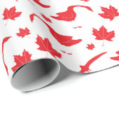 Kanadische Blätter Gänse und Ahorn - Kanadische Fl Geschenkpapier (Rolleneckpunkt)