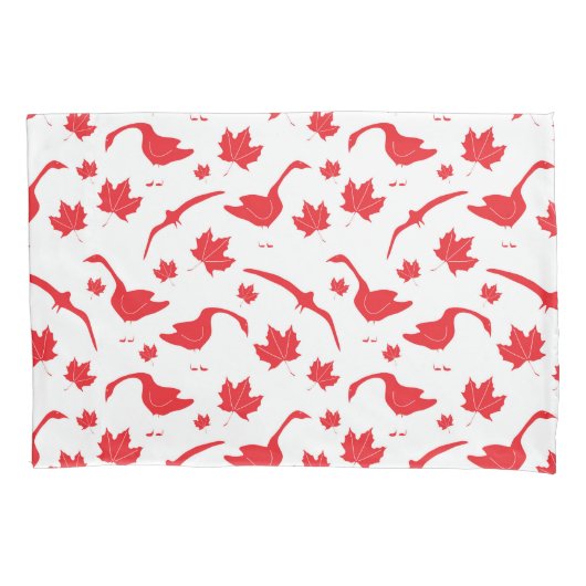 Kanadische Blätter Gänse und Ahorn - Kanadische Fl Kissenbezug (Vorderseite)