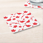 Kanadische Blätter Gänse und Ahorn - Kanadische Fl Rechteckiger Pappuntersetzer (angewinkelt)