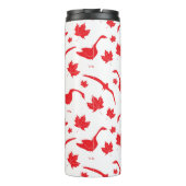 Kanadische Blätter Gänse und Ahorn - Kanadische Fl Thermosbecher (Rückseite)