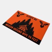 Kanadische Blockhütte Funny Decorative Fußmatte (Schrägansicht)