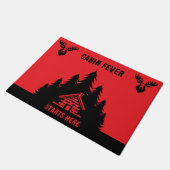 Kanadische Blockhütte Funny Decorative Fußmatte (Schrägansicht)