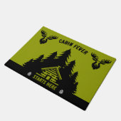 Kanadische Blockhütte Funny Decorative Fußmatte (Schrägansicht)