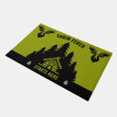 Kanadische Blockhütte Funny Decorative Fußmatte (Schrägansicht)