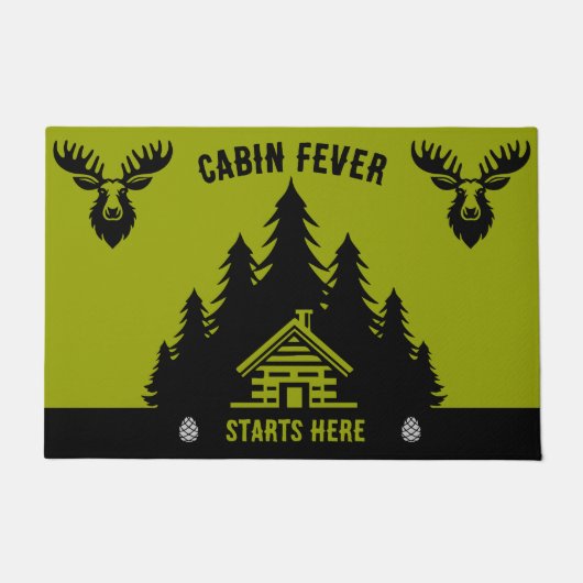 Kanadische Blockhütte Funny Decorative Fußmatte (Vorderseite)