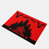 Kanadische Blockhütte Funny Decorative Fußmatte (Schrägansicht)