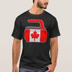 Kanadische Curling-Flagge Kanada Nord-Curling-Ston T-Shirt