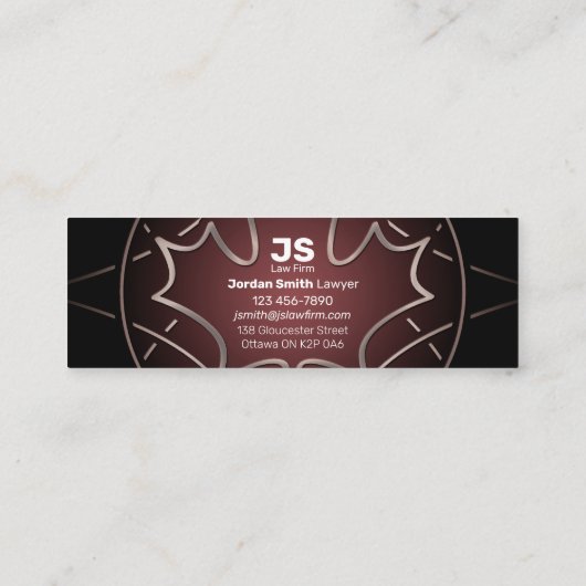 Kanadische Dienstleistungen Mini-Visitenkarte Mini Visitenkarte (Rückseite)