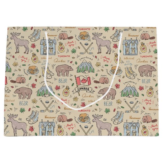 Kanadische Doodles Große Geschenktüte (Vorderseite)
