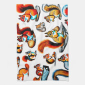 Kanadische Eichhörnchen und Chipmunks-Design Geschirrtuch (Vertikal)