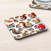 Kanadische Eichhörnchen und Chipmunks-Design Getränkeuntersetzer (Linke Seite)