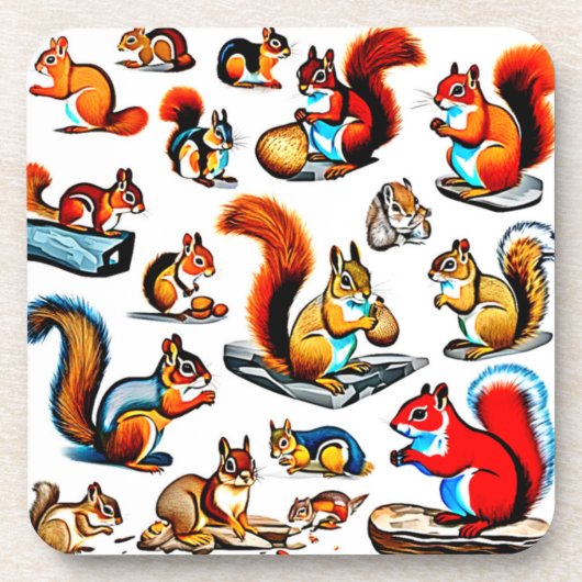 Kanadische Eichhörnchen und Chipmunks-Design Getränkeuntersetzer (Vorderseite)