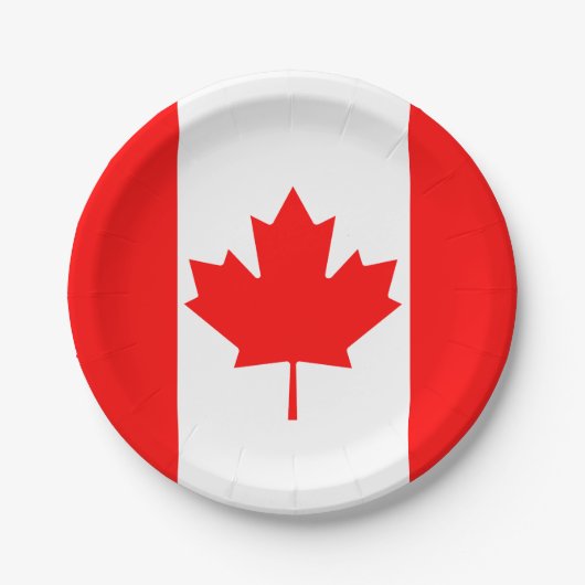 Kanadische Fahne Teller, Party, Sport, Kanada Pappteller (Vorderseite)