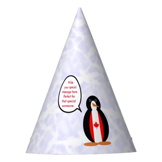 Kanadische Fahne Urlaub Frau Penguin Gespräch Partyhütchen (Vorderseite)