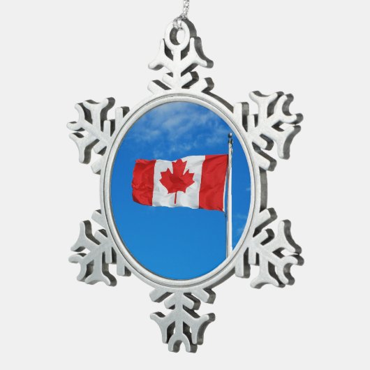 Kanadische Fahnenschmuck Schneeflocken Zinn-Ornament (Rechts)