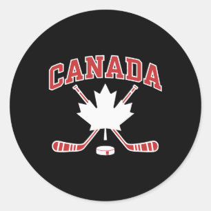 Kanadische Flagge Ahornblatt Hockey Kanada-Tag Män Runder Aufkleber