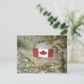 Kanadische Flagge auf Karte (Stehend Vorderseite)