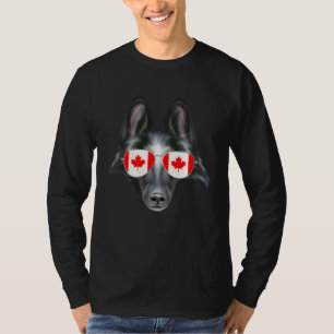 Kanadische Flagge Belgischer Schäferhund Hund Kana T-Shirt