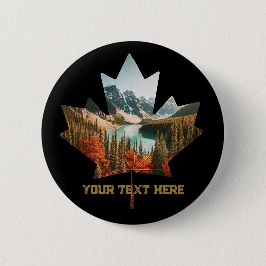 Kanadische Flagge - Benutzerdefinierter Foto Text  Button (Vorderseite)