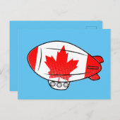Kanadische Flagge Blimp Ballon in Blue Sky Custom Postkarte (Vorne/Hinten)