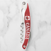 Kanadische Flagge Corkschraube Custom Bottle Opene Kellnermesser (Vorderseite)
