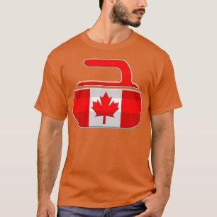 Kanadische Flagge Curling Stone Curl Kanada T-Shirt