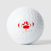 Kanadische Flagge Dog Paw Print Golfball (Vorderseite)