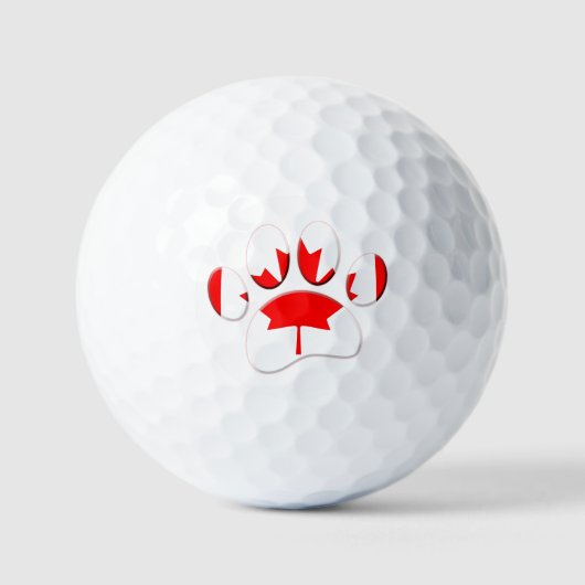 Kanadische Flagge Dog Paw Print Golfball (Vorderseite)