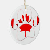 Kanadische Flagge Dog Paw Print Keramik Ornament (Rechts)