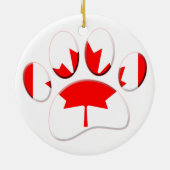 Kanadische Flagge Dog Paw Print Keramik Ornament (Hinten)