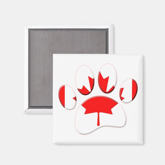 Kanadische Flagge Dog Paw Print Magnet (Vorderseite/Rückseite)