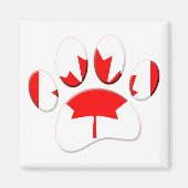 Kanadische Flagge Dog Paw Print Magnet (Vorne)