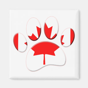 Kanadische Flagge Dog Paw Print Magnet