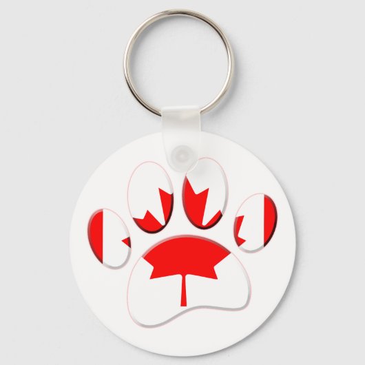 Kanadische Flagge Dog Paw Print Schlüsselanhänger (Vorderseite)