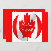 Kanadische Flagge Einladung (Vorne/Hinten)