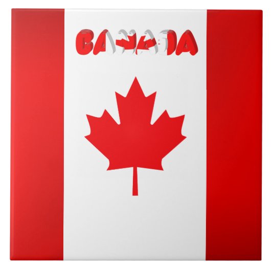 Kanadische Flagge Fliese (Vorderseite)