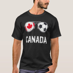 Kanadische Flagge & Fußball Unterglas Kanadischer T-Shirt