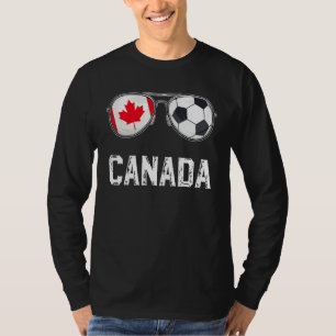 Kanadische Flagge & Fußball Unterglas Kanadischer T-Shirt