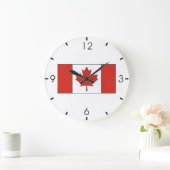 kanadische Flagge Große Wanduhr (Zuhause)