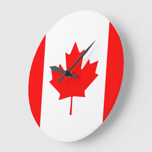Kanadische Flagge Große Wanduhr (Winkel)