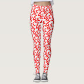 Kanadische Flagge Herzenrot LIEBE geteert Leggings (Vorderseite)